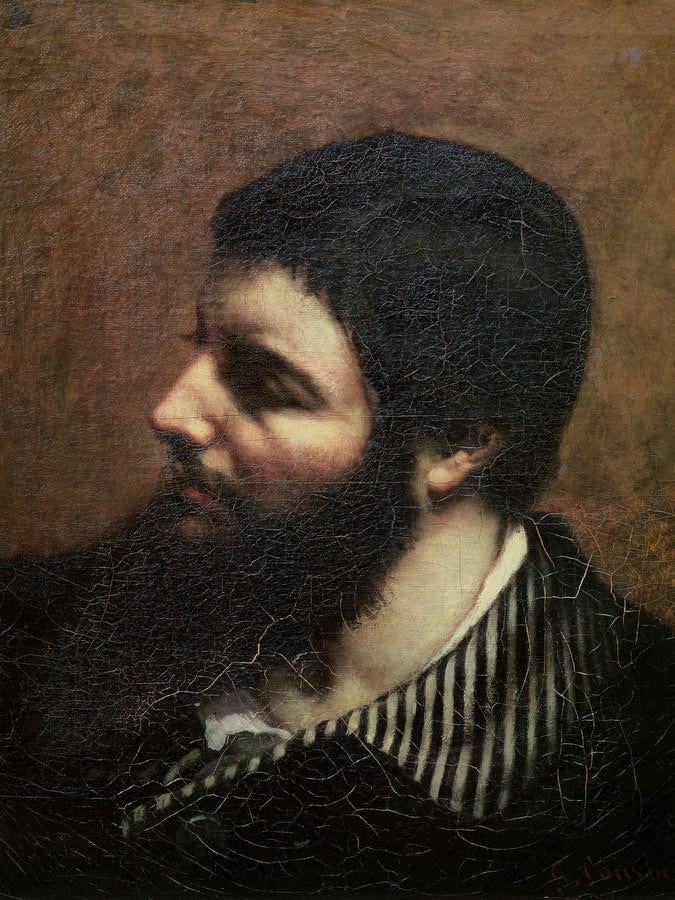 Self Portrait With Striped Collar By Jean Desire Gustave Courbet Fine Art Print