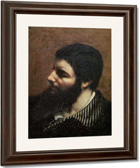 Self Portrait With Striped Collar By Jean Desire Gustave Courbet Fine Art Print