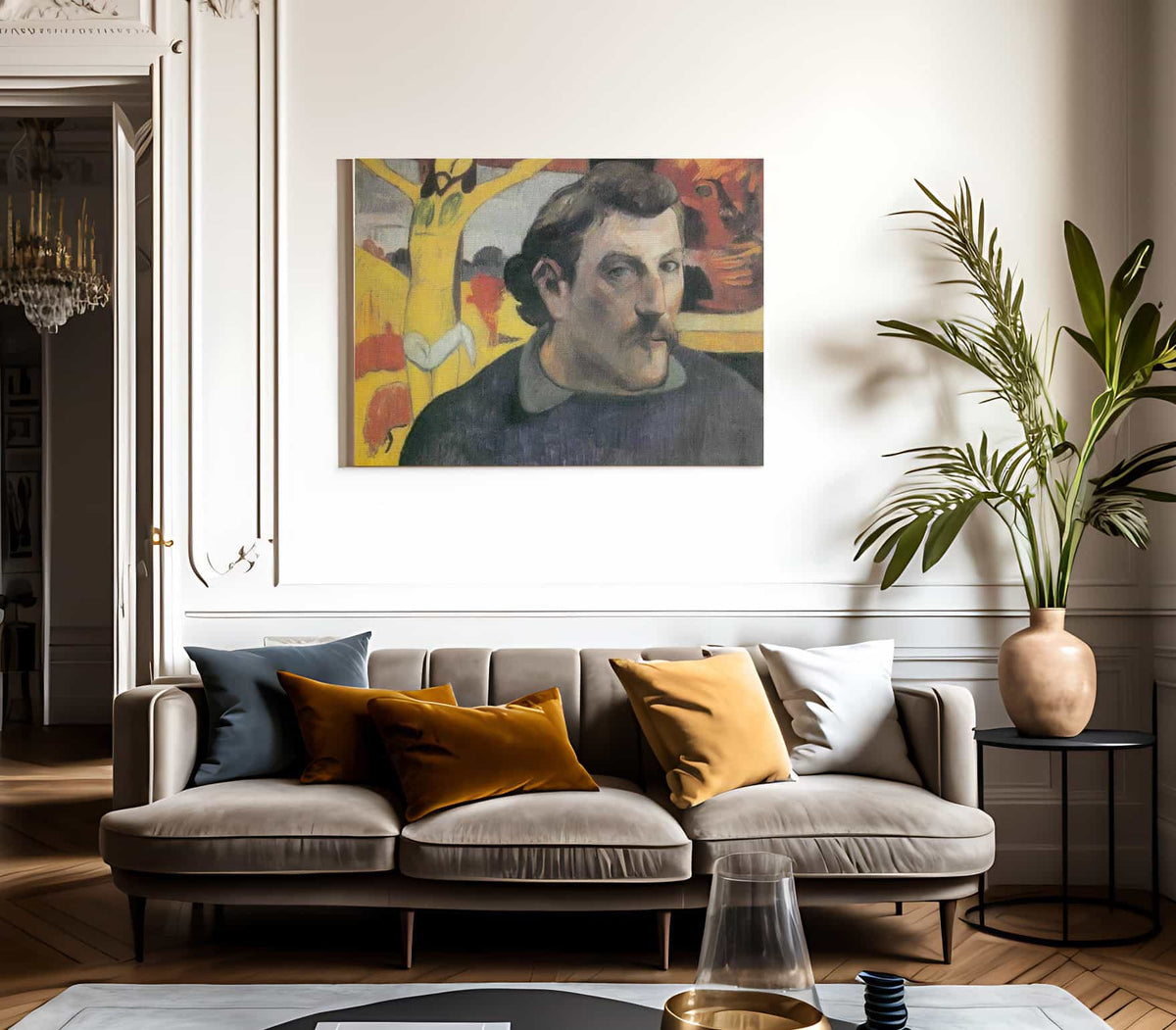 Self Portrait With The Yellow Christ By Paul Gauguin Fine Art Print