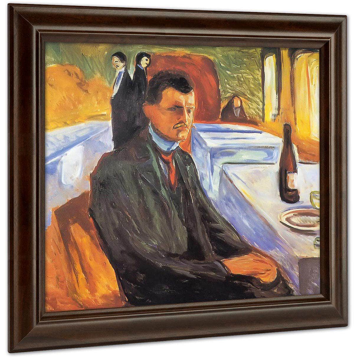 Self Portrait With Wine Bottle 1906 By Edvard Munch Fine Art Print