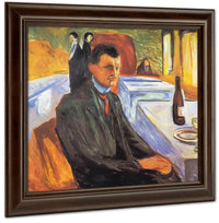 Self Portrait With Wine Bottle 1906 By Edvard Munch Fine Art Print
