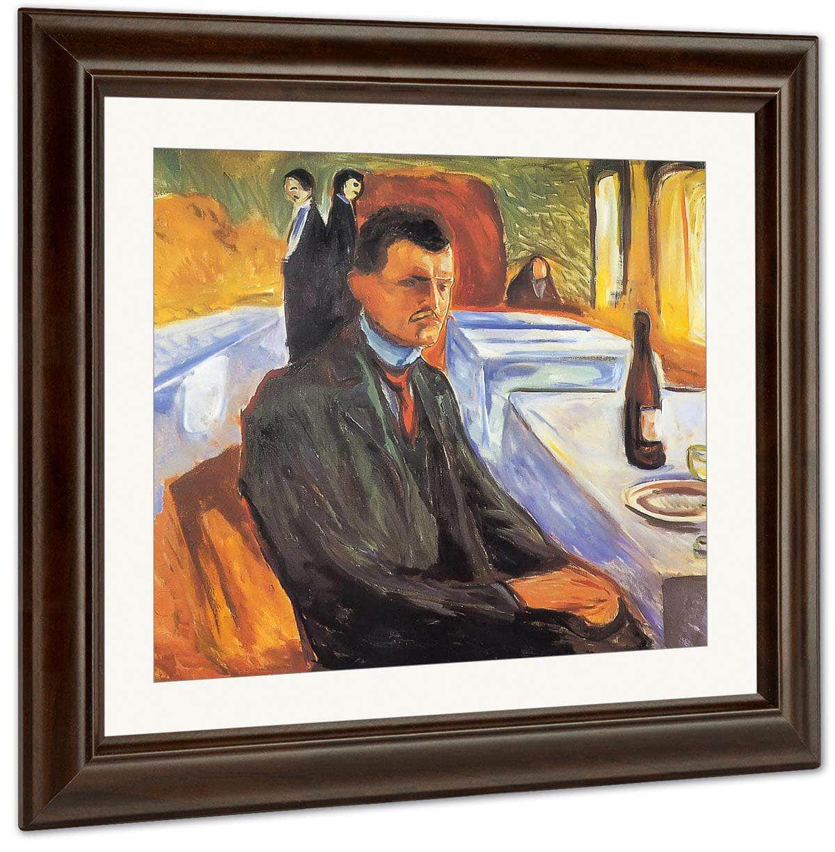 Self Portrait With Wine Bottle 1906 By Edvard Munch Fine Art Print
