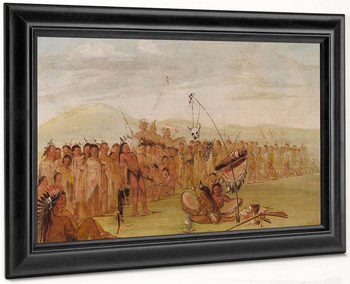 Self Torture In A Sioux Religious Ceremony By George Catlin Fine Art Print