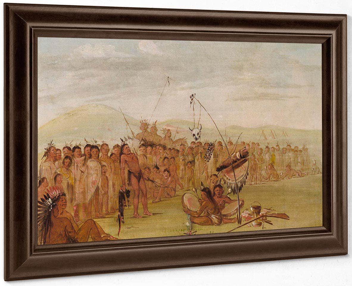 Self Torture In A Sioux Religious Ceremony By George Catlin Fine Art Print