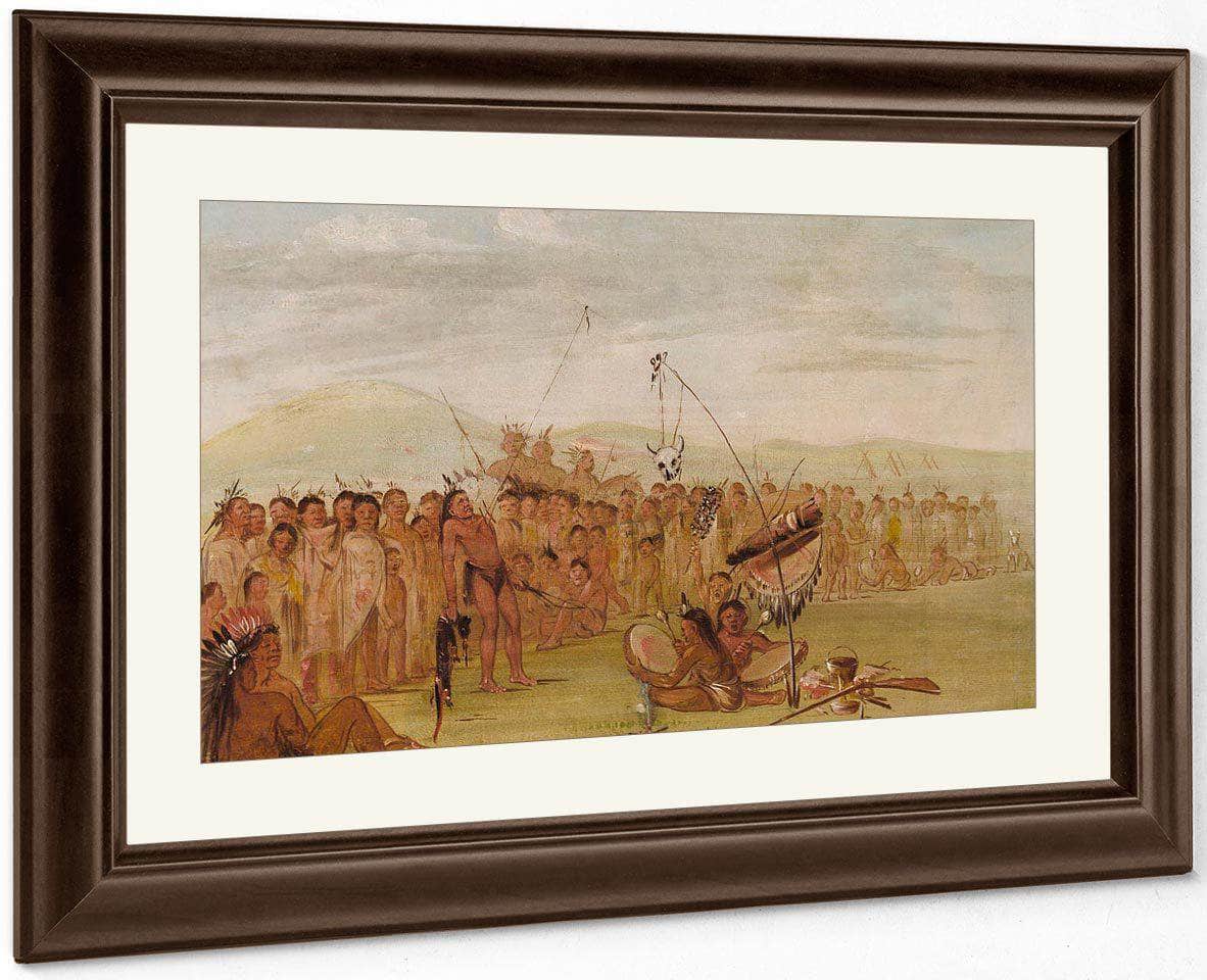 Self Torture In A Sioux Religious Ceremony By George Catlin Fine Art Print
