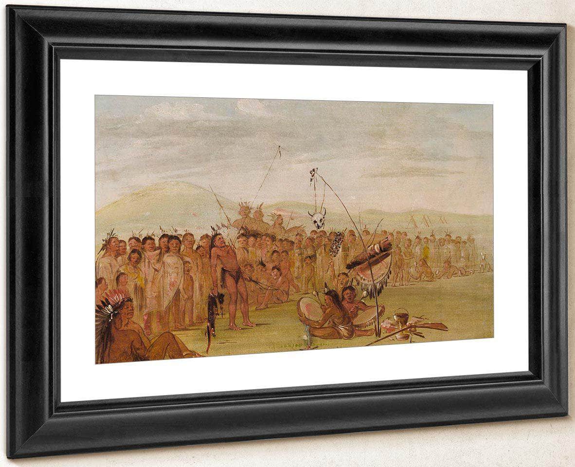 Self Torture In A Sioux Religious Ceremony By George Catlin Fine Art Print