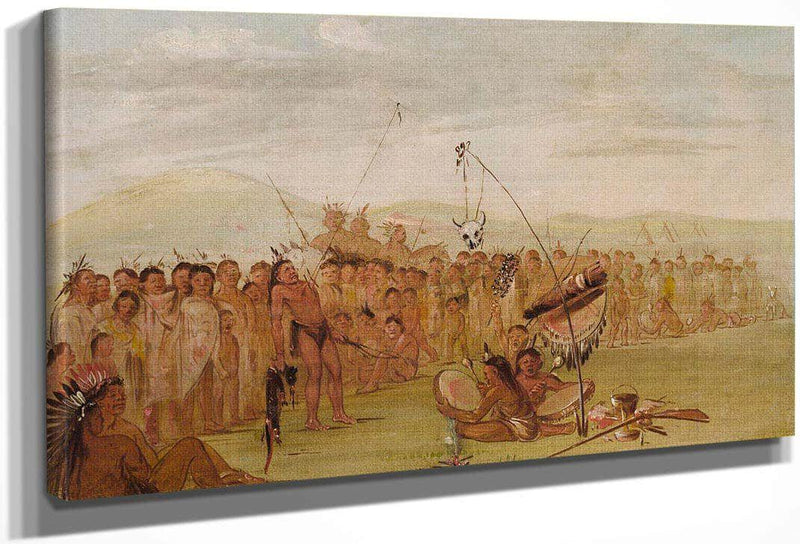 Self Torture In A Sioux Religious Ceremony By George Catlin Fine Art Print