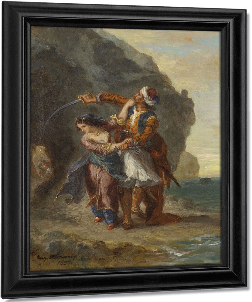 Selim And Zuleika By Ferdinand Victor Eugene Delacroix Fine Art Print