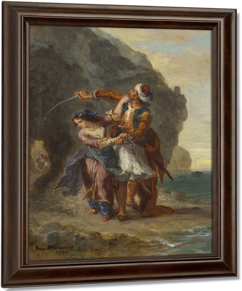 Selim And Zuleika By Ferdinand Victor Eugene Delacroix Fine Art Print