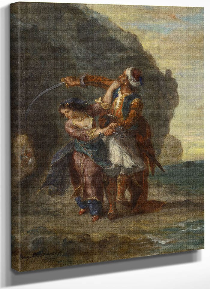 Selim And Zuleika By Ferdinand Victor Eugene Delacroix Fine Art Print