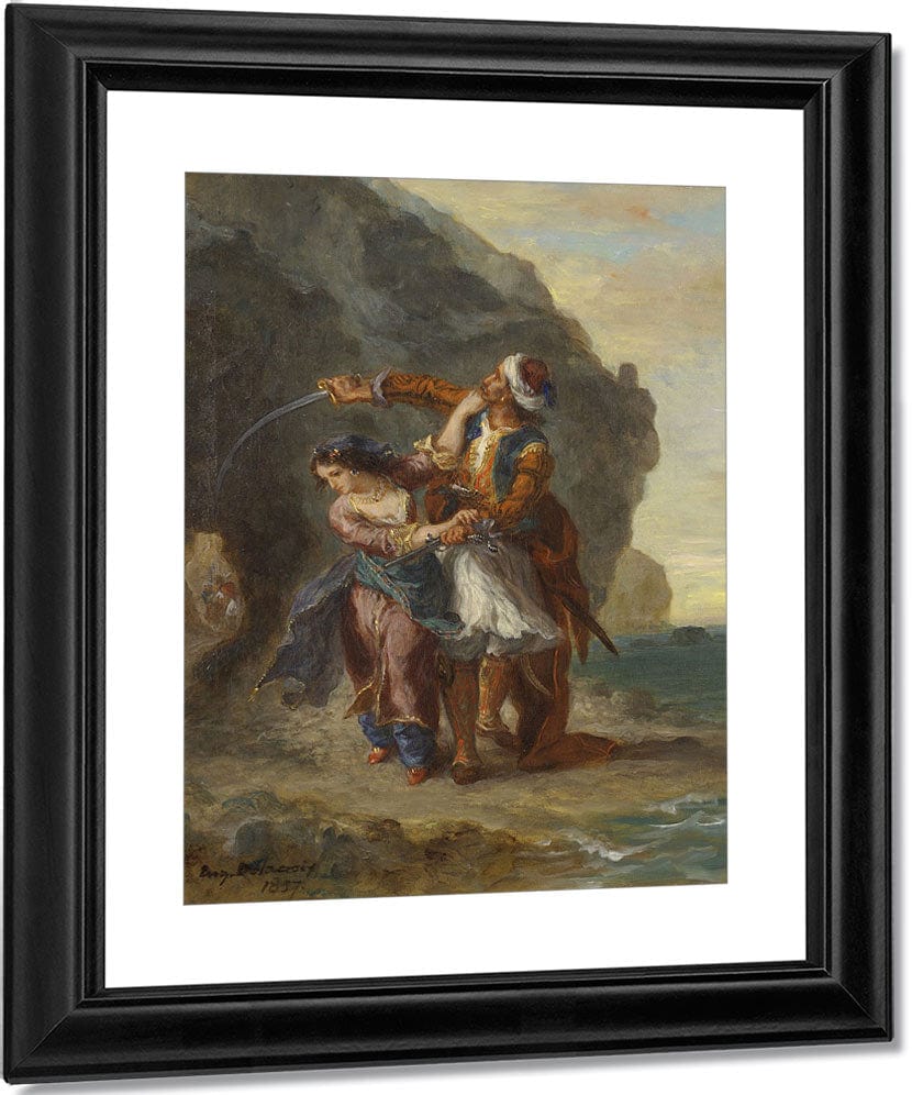Selim And Zuleika By Ferdinand Victor Eugene Delacroix Fine Art Print