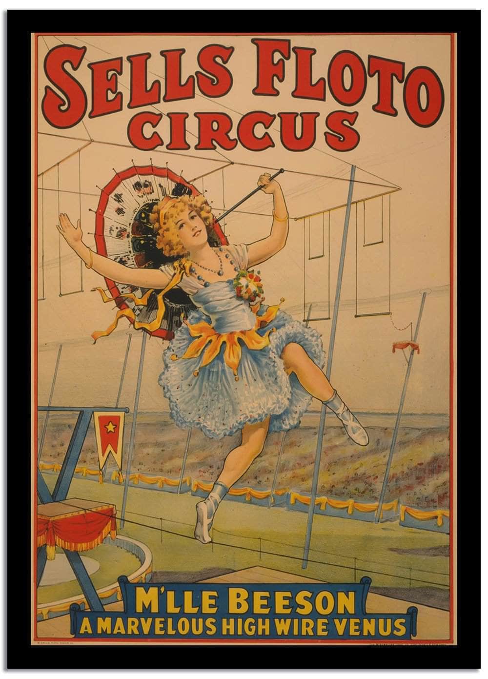 Sells Floto Circus  Vintage Circus Poster Fine Art Print