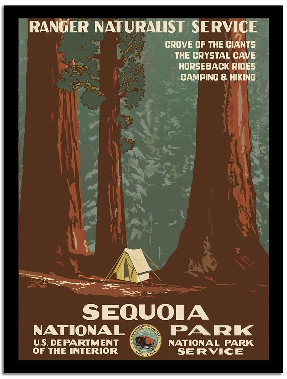 Sequoia Park  Vintage Poster Fine Art Print