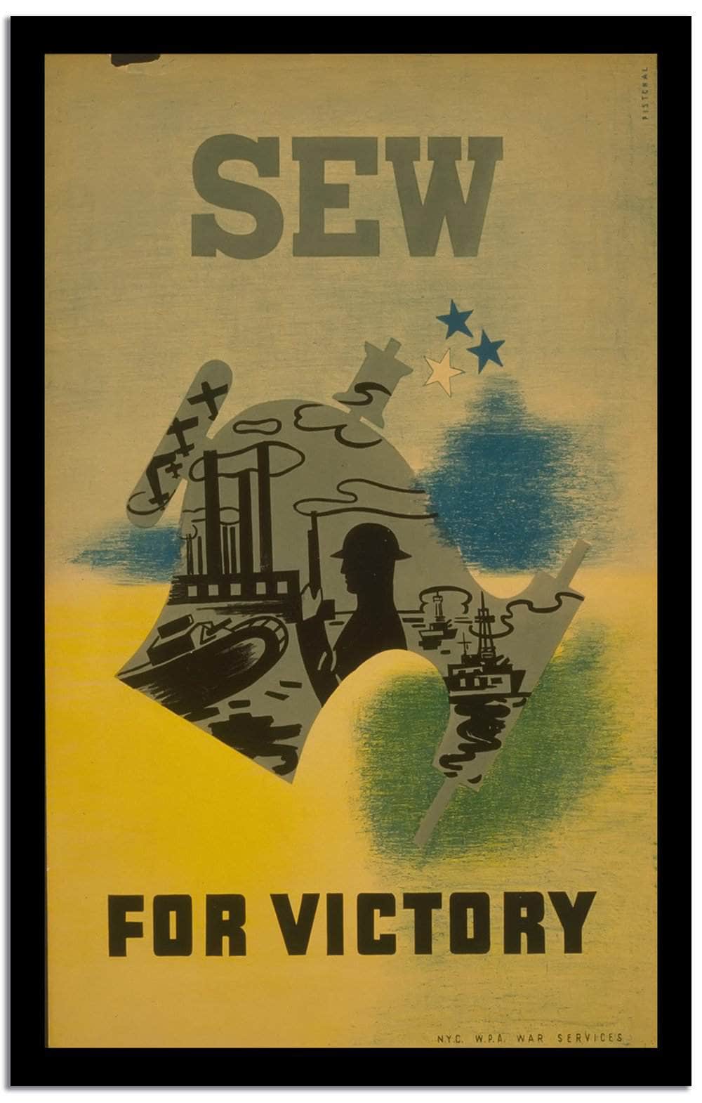 Sew For Victory  Wpa Vintage Advertising Fine Art Print