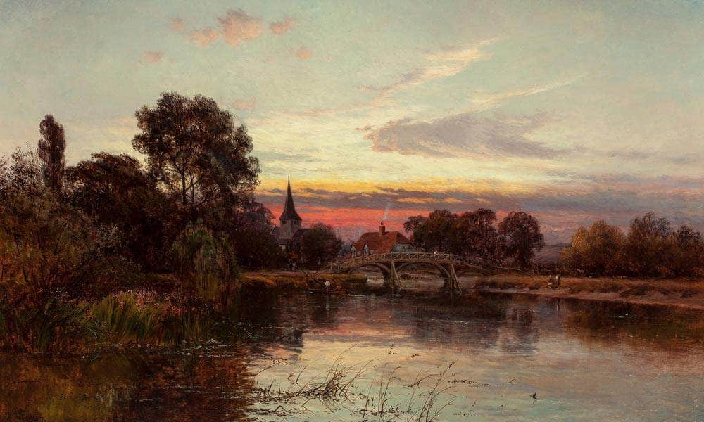 Shades Of Evening Nuneham On The Thames 1886 87 By Alfred De Breanski Fine Art Print