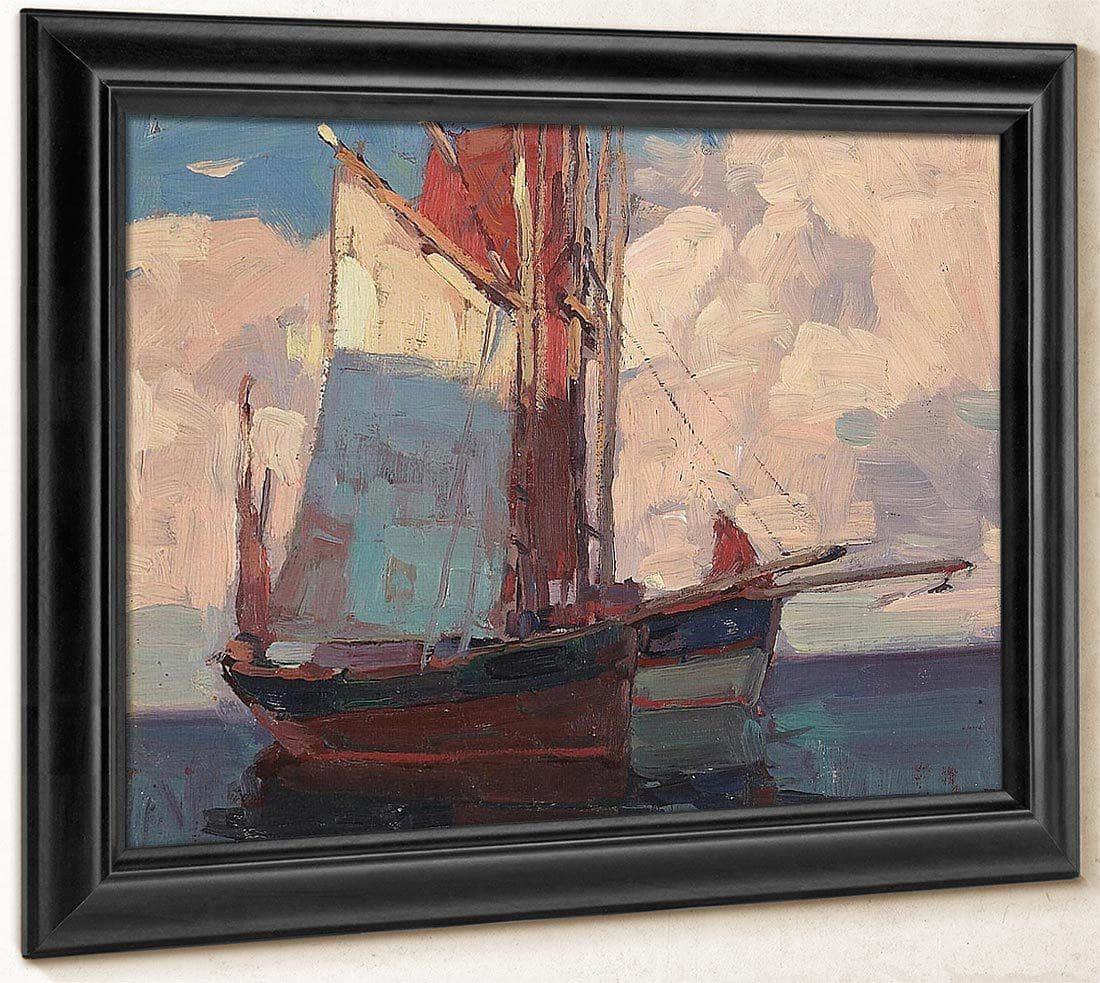 Shadows, French Tuna Boats By Edgar Payne Fine Art Print