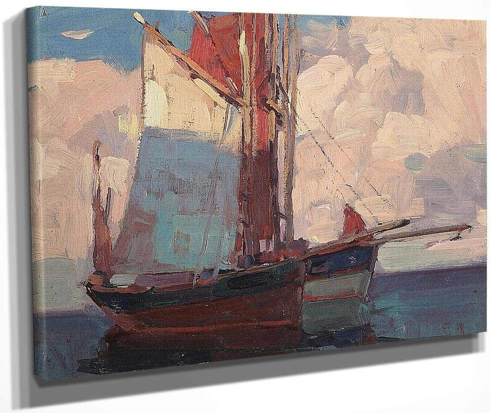 Shadows, French Tuna Boats By Edgar Payne Fine Art Print
