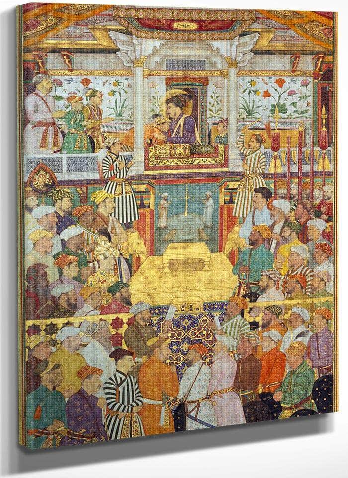 Shah Jahan Receives His Three Eldest Sons And Asaf Khan During His Accession Ceremonies 1657 By Bichitr Fine Art Print