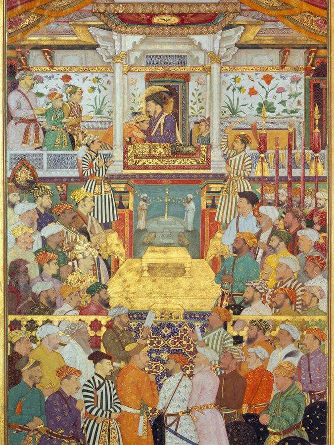 Shah Jahan Receives His Three Eldest Sons And Asaf Khan During His Accession Ceremonies 1657 By Bichitr Fine Art Print