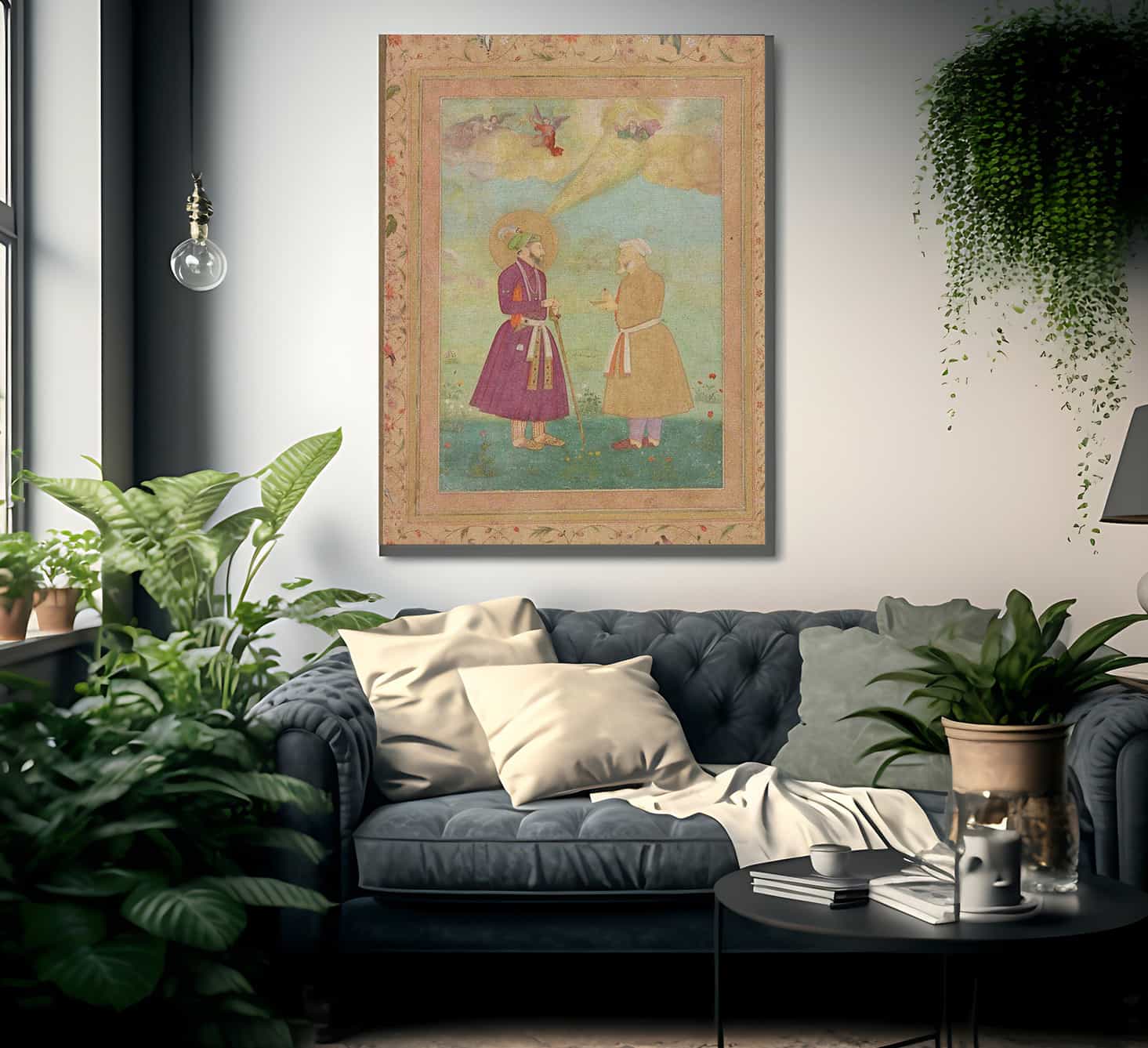 Shah Jahan With Asaf Khan 1640 By Bichitr Fine Art Print