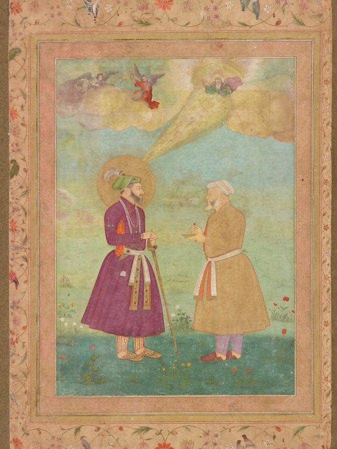 Shah Jahan With Asaf Khan 1640 By Bichitr Fine Art Print