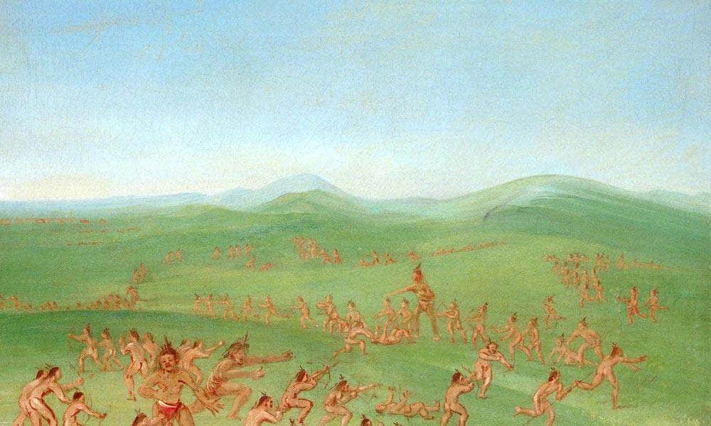 Sham Fight, Mandan Boys By George Catlin Fine Art Print