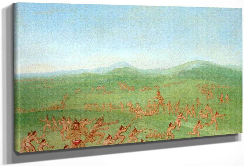 Sham Fight, Mandan Boys By George Catlin Fine Art Print