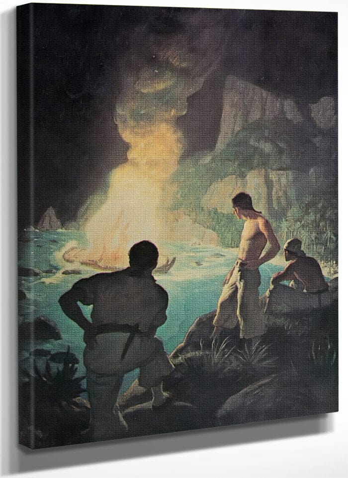 She Makes A Grand Light (The Burning Of The Bounty) By NC Wyeth Fine Art Print