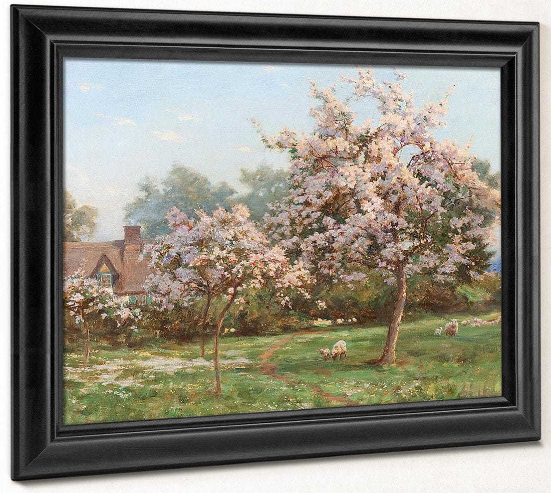 Sheep In An Orchard By Robert Reid Fine Art Print