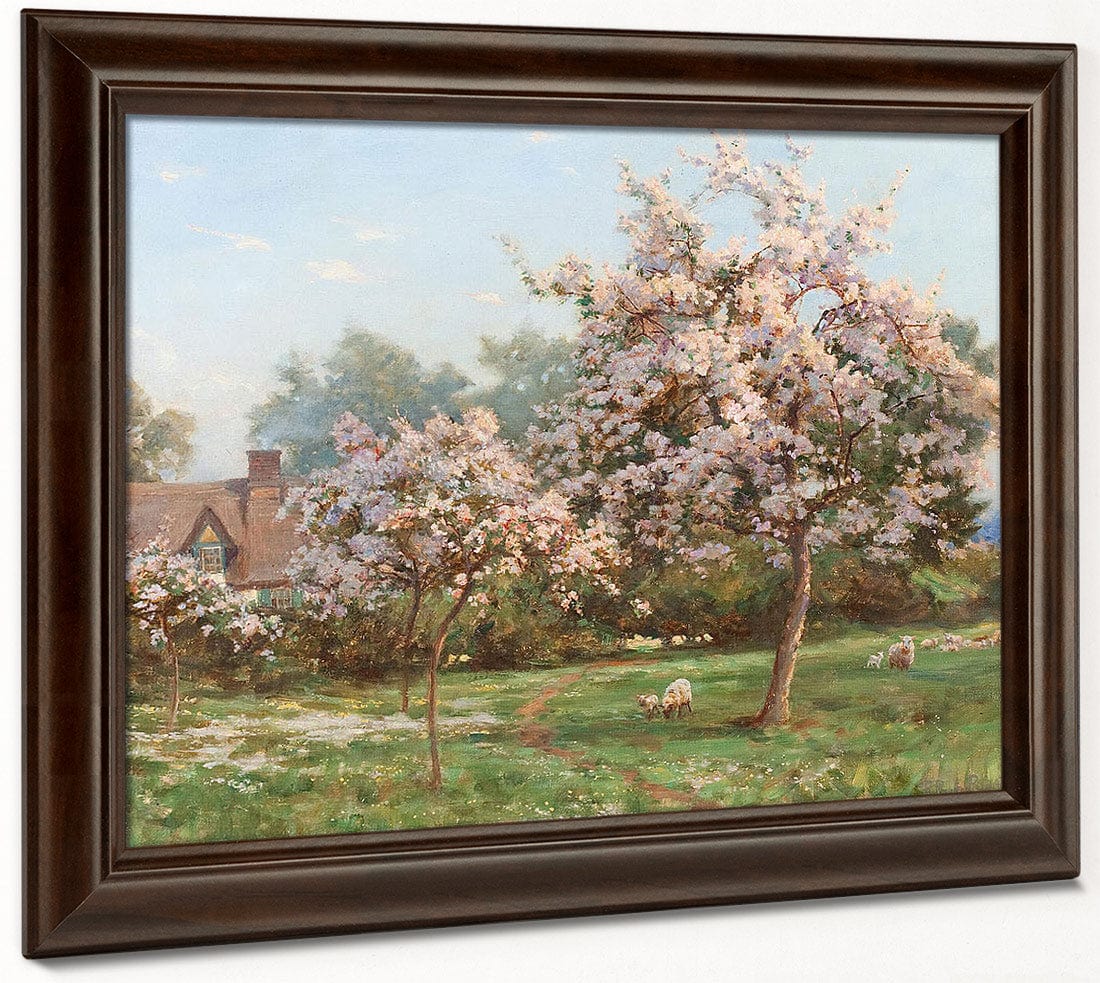 Sheep In An Orchard By Robert Reid Fine Art Print