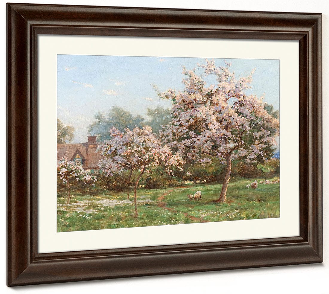 Sheep In An Orchard By Robert Reid Fine Art Print