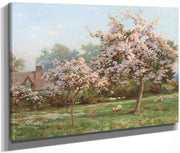 Sheep In An Orchard By Robert Reid Fine Art Print