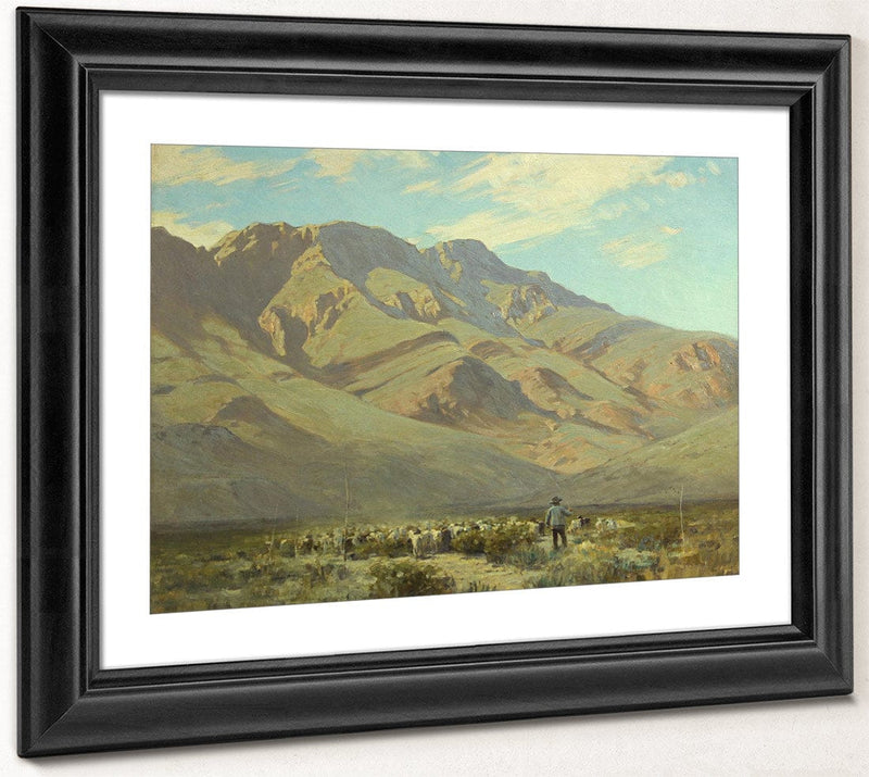 Shepard And His Flock With Mountains Beyond, 1929 By Victor Coleman Anderson Fine Art Print