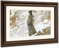 Shepherdess And Sheep By Winslow Homer Fine Art Print