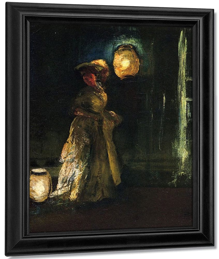 Shinn 1912 Girl With Japanese Lanterns By Everett Shinn Fine Art Print