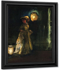 Shinn 1912 Girl With Japanese Lanterns By Everett Shinn Fine Art Print