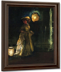 Shinn 1912 Girl With Japanese Lanterns By Everett Shinn Fine Art Print