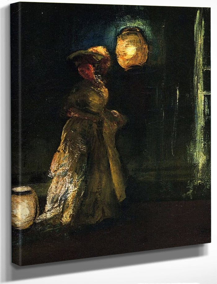 Shinn 1912 Girl With Japanese Lanterns By Everett Shinn Fine Art Print