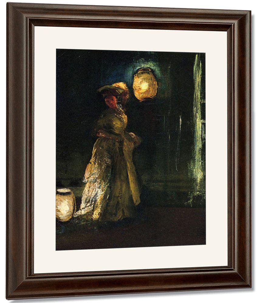 Shinn 1912 Girl With Japanese Lanterns By Everett Shinn Fine Art Print