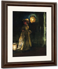 Shinn 1912 Girl With Japanese Lanterns By Everett Shinn Fine Art Print
