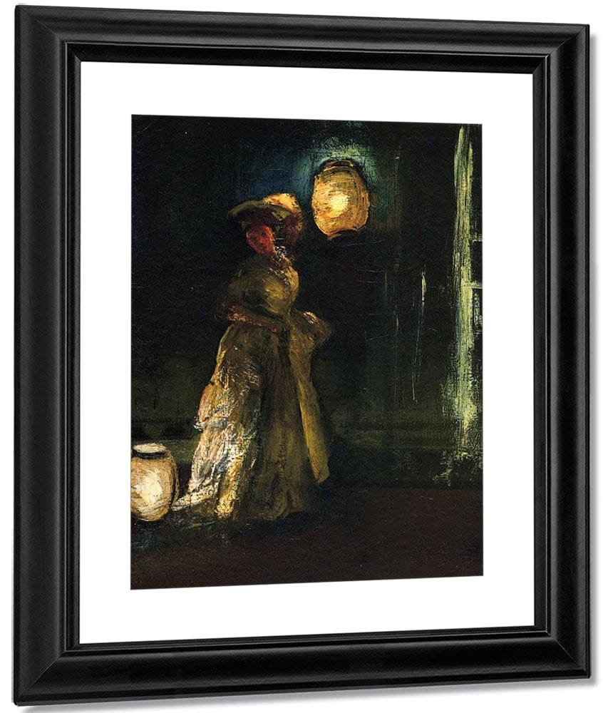 Shinn 1912 Girl With Japanese Lanterns By Everett Shinn Fine Art Print