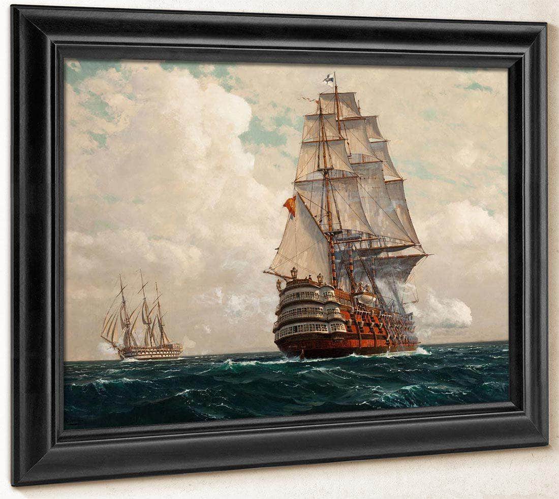Ship At Sea By Michael Zeno Diemer Fine Art Print