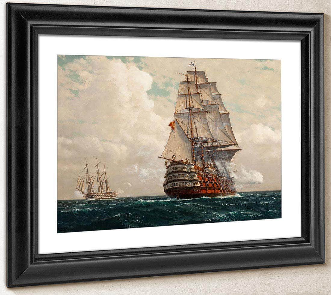 Ship At Sea By Michael Zeno Diemer Fine Art Print
