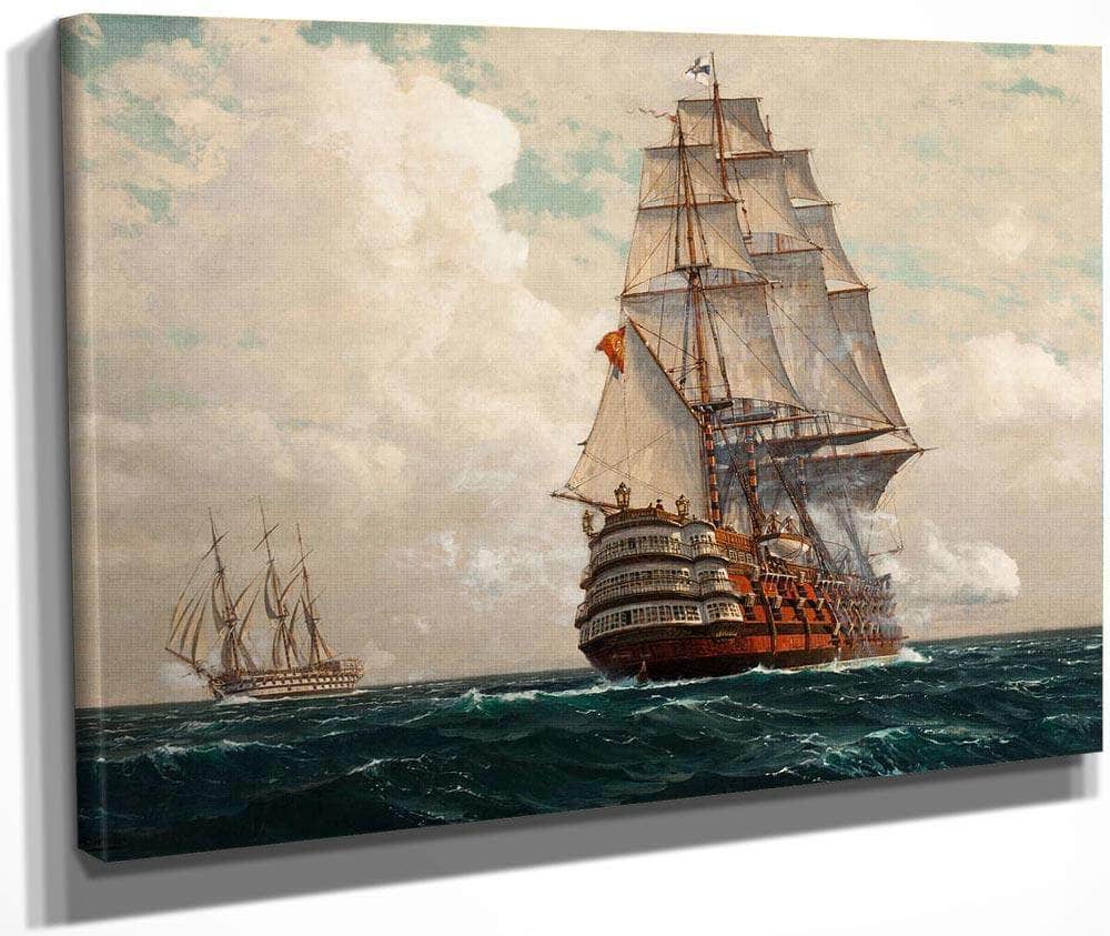 Ship At Sea By Michael Zeno Diemer Fine Art Print
