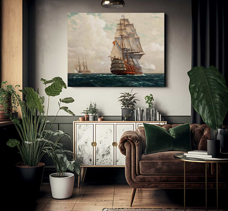 Ship At Sea By Michael Zeno Diemer Fine Art Print