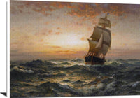 Ship At Sea Painting Edward Moran Canvas Art Fine Art Print