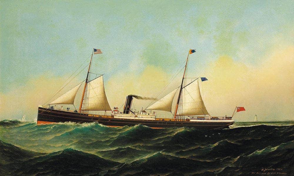 Ship Jona 1884 By Antonio Jacobsen Fine Art Print