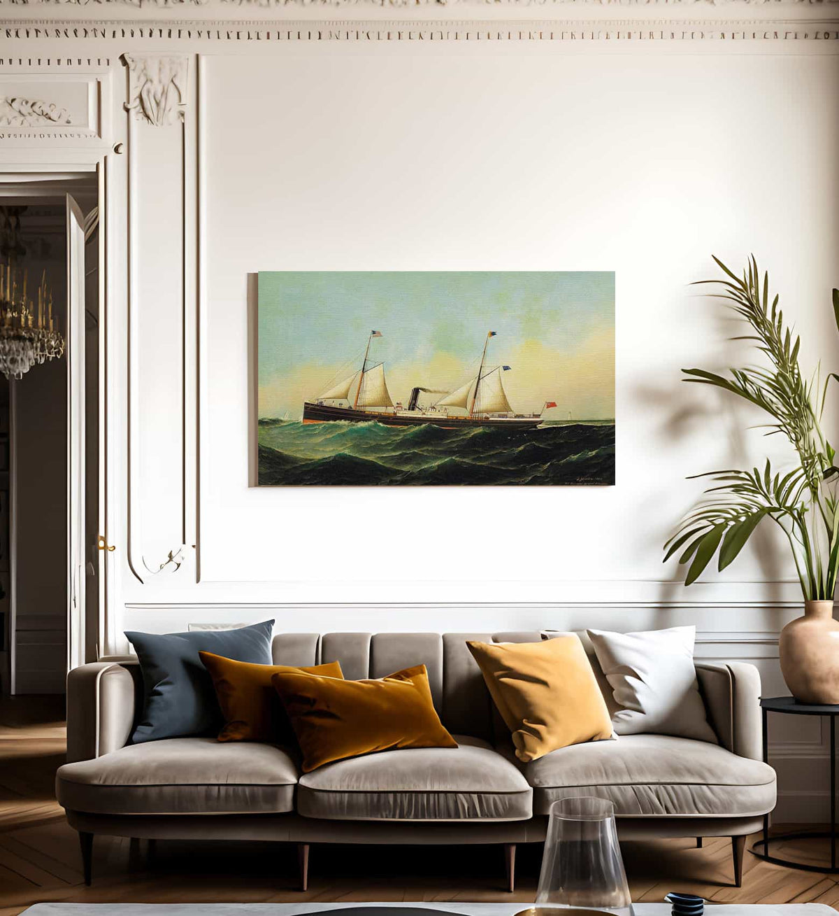 Ship Jona 1884 By Antonio Jacobsen Fine Art Print