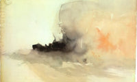 Ship On Fire By Jwm Turner Fine Art Print