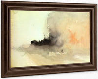 Ship On Fire By Jwm Turner Fine Art Print